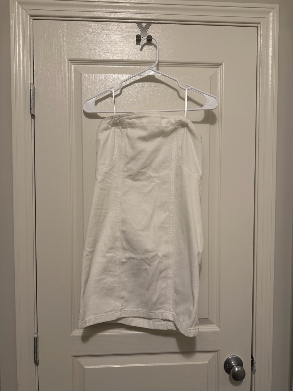 Sincerely Jules White Strapless Denim Mini Skirt